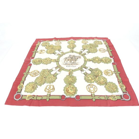 Hermes Hermès Carre 90 Cuivreries Copper Scarf/Muffler, 100% Silk, C Mark, La... - Picture 1 of 6